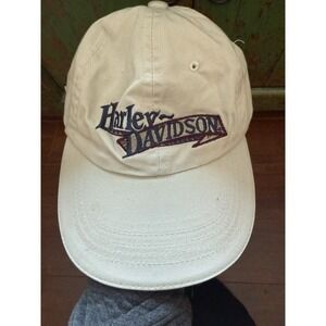 Vintage Harley Davidson Adjustable Baseball Hat Tan